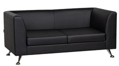 Диван офисный двухместный Ева E2 Экокожа Экотекс 3001 (черная) 577472