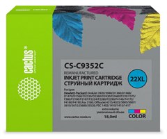 Картридж струйный Cactus CS-C9352C №22XL многоцветный (18мл) для HP DJ 3920/3940/D1360/D1460/D1470/D1560/D2330/D2360 807094
