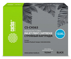 Картридж струйный Cactus CS-CH563 №122XL черный (18мл) для HP DJ 1050/2050/2050s с чипом CS-CH563