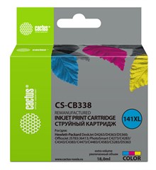Картридж струйный Cactus CS-CB338 №141XL многоцветный (18мл) для HP DJ D4263/D4363/D5360/DJ J5783/J6 CS-CB338