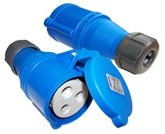 Розетка Lanmaster LAN-IEC-309-32A1P/F однофазная, разборная, 32A, 250V, синий LAN-IEC-309-32A1P/F
