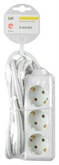 Сетевой удлинитель IEK У03 3м (3 розетки) белый (пакет ПЭ) WYP10-16-03-03-Z-N
