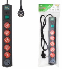 Сетевой фильтр Most LRG 3м (6 розеток) черный (пакет ПЭ) MOST LRG 6-3-Ч