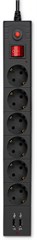 Сетевой фильтр Buro BU-SP3_USB_2A-B 3м (6 розеток) черный (коробка) BU-SP3_USB_2A-B