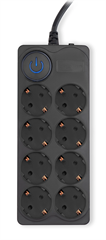 Сетевой фильтр Ippon BK-8-EU-5-10-B 5м (8 розеток) черный (коробка) BK-8-EU-5-10-B