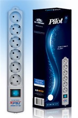 Сетевой фильтр Pilot S 5м (6 розеток) белый (коробка) 014
