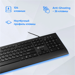 Клавиатура Оклик 155M черный USB slim (подставка для запястий) (1678057) 1678057