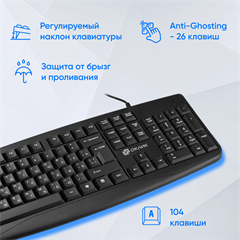 Клавиатура Оклик 105M черный USB (1678092) 1678092