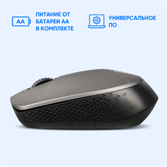Мышь Оклик 486MW черный/серый оптическая 1600dpi беспров. USB для ноутбука 3but (1196552) 1196552
