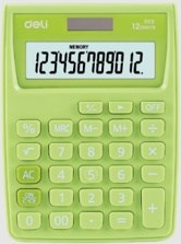 Калькулятор настольный Deli E1238/GRN зеленый 12-разр. E1238/GRN