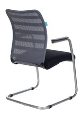 Кресло Бюрократ CH-599AV серый TW-32K03 сиденье черный TW-11 сетка/ткань полозья металл серебристый CH-599AV/32G/TW-11