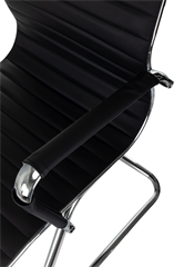 Кресло Бюрократ CH-883-LOW-V черный экокожа низк.спин. полозья металл хром CH-883-LOW-V/BLACK