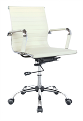 Кресло руководителя Бюрократ CH-883-LOW слоновая кость экокожа низк.спин. крестов. металл хром CH-883-LOW/IVORY