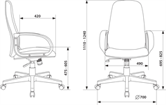 Кресло руководителя Бюрократ CH-808AXSN серый 3C1 крестов. пластик CH-808AXSN/G