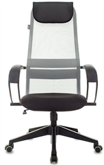 Кресло эргономичное Бюрократ CH-607 светло-серый TW-02 сиденье черный сетка/ткань с подголов. кресто CH-607/LGREY
