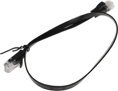 Патч-корд Buro Flat 10Гбит/с UTP 4 пары cat.6 Cu molded 0.5м черный RJ-45 (m)-RJ-45 (m) (BU-C6-FLAT- BU-C6-FLAT-0.5M-B