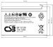 Батарея для ИБП CSB GP12120 F2 12В 12Ач GP12120F2