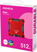 Накопитель SSD A-Data USB3.1 512GB SD620-512GCRD SD620 2.5" красный SD620-512GCRD