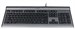 Клавиатура A4Tech KLS-7MUU серебристый/черный USB slim Multimedia (KLS-7MUU USB) кабель 1.5м KLS-7MUU USB