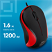 Мышь Оклик 115S черный/красный оптическая 1200dpi USB для ноутбука 3but (711637) 711637