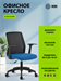 Кресло Cactus CS-MC222-BKBL черный сиденье темно-синий сетка/ткань низк.спин. крестов. пластик пласт CS-MC222-BKBL