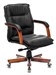Кресло руководителя Бюрократ T-9927WALNUT-LOW черный кожа низк.спин. крестов. металл/дерево T-9927WALNUT-LOW/BL