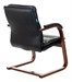 Кресло Бюрократ T-9927WALNUT-AV черный кожа полозья дерево коричневый T-9927WALNUT-AV/BL