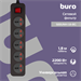 Сетевой фильтр Buro 500UNH-1.8-BG 1.8м (5 розеток) черный/серый (коробка) 500UNH-1.8-BG