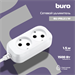 Сетевой удлинитель Buro BU-PSL2.1/W 1.5м (2 розетки) белый (пакет ПЭ) BU-PSL2.1/W