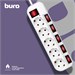 Сетевой фильтр Buro 500SH-3-SW-W 3м (5 розеток) белый (коробка) 500SH-3-SW-W