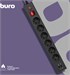 Сетевой фильтр Buro BU-SP3_USB_2A-B 3м (6 розеток) черный (коробка) BU-SP3_USB_2A-B