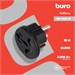 Адаптер-переходник Buro BU-PA01-B (1 розетка) черный (пакет ПЭ) BU-PA01-B