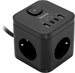 Сетевой удлинитель Buro BU-PC3.1UС-Plus-B 1.5м (3 розетки) черный (коробка) BU-PC3.1UС-PLUS-B