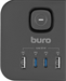 Сетевой разветвитель Buro BU-PW3UC-Plus-B (3 розетки) черный (коробка) BU-PW3UC-PLUS-B