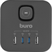 Сетевой разветвитель Buro BU-PW3UC-Plus-B (3 розетки) черный (коробка) BU-PW3UC-PLUS-B