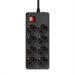 Сетевой фильтр Buro 800SH-3-B 3м (8 розеток) черный (коробка) 800SH-3-B