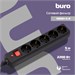 Сетевой фильтр Buro 500SH-5-B 5м (5 розеток) черный (коробка) 500SH-5-B