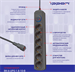 Сетевой фильтр Ippon BK-6-UPS-1.8-10-B 1.8м (6 розеток) черный (коробка) BK-6-UPS-1.8-10-B