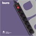 Сетевой фильтр Buro 600SH-16-1.8-B 1.8м (6 розеток) черный (коробка) 600SH-16-1.8-B
