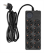 Сетевой фильтр Ippon BK-8-EU-3-10-B 3м (8 розеток) черный (коробка) BK-8-EU-3-10-B