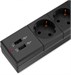 Сетевой фильтр Buro BU-SP3_USB_2A-B 3м (6 розеток) черный (коробка) BU-SP3_USB_2A-B