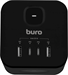 Сетевой разветвитель Buro BU-PW3UC-Plus-B (3 розетки) черный (коробка) BU-PW3UC-PLUS-B