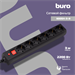 Сетевой фильтр Buro 600SH-3-B 3м (6 розеток) черный (коробка) 600SH-3-B