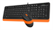 Клавиатура + мышь A4Tech Fstyler F1010 клав:черный/оранжевый мышь:черный/оранжевый USB Multimedia (F F1010 ORANGE