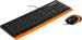 Клавиатура + мышь A4Tech Fstyler F1010 клав:черный/оранжевый мышь:черный/оранжевый USB Multimedia (F F1010 ORANGE