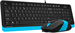 Клавиатура + мышь A4Tech Fstyler F1010 клав:черный/синий мышь:черный/синий USB Multimedia (F1010 BLU F1010 BLUE