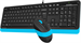 Клавиатура + мышь A4Tech Fstyler F1010 клав:черный/синий мышь:черный/синий USB Multimedia (F1010 BLU F1010 BLUE