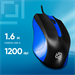 Мышь Оклик 225M черный/синий оптическая 1200dpi USB 3but (288233) 288233